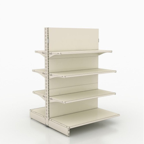 Металевий стелаж острівний 1625x1000x500 мм, кремовий, 10 полиць, для магазину та супермаркету, порошкове фарбування, Україна