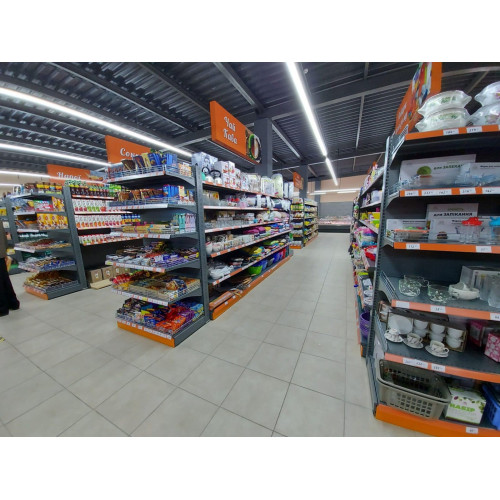 Металевий стелаж острівний 1625x1000x500 мм, кремовий, 10 полиць, для магазину та супермаркету, порошкове фарбування, Україна