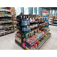 Металевий стелаж острівний 1625x1000x500 мм, кремовий, 10 полиць, для магазину та супермаркету, порошкове фарбування, Україна