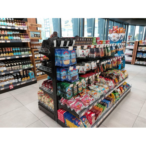 Металевий стелаж острівний 1625x1000x500 мм, кремовий, 10 полиць, для магазину та супермаркету, порошкове фарбування, Україна