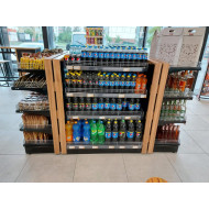 Металевий стелаж острівний 1625x1000x500 мм, кремовий, 10 полиць, для магазину та супермаркету, порошкове фарбування, Україна