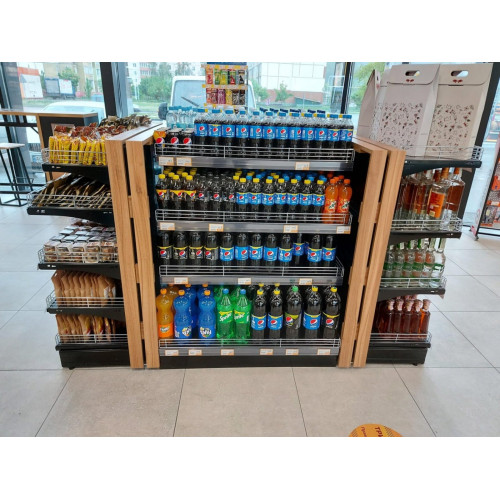 Металевий стелаж острівний 1625x1000x500 мм, кремовий, 10 полиць, для магазину та супермаркету, порошкове фарбування, Україна