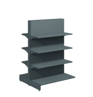 Торговий острівний стелаж металевий 1473x1000x400 мм, антрацит, 8 полиць, для магазинів та викладки товарів, Україна