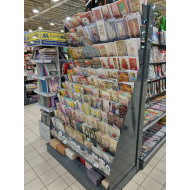 Стеллаж для книг металлический 2235х1000х500 мм, кремовый, пристенный, порошковая покраска, для библиотеки и дома, Украина