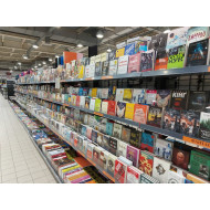 Стеллаж для книг металлический 2235х1000х500 мм, кремовый, пристенный, порошковая покраска, для библиотеки и дома, Украина