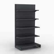 Металевий торговий стелаж пристінний 1930х1000х500 мм, антрацит RAL 7016, 5 полиць, Україна — обладнання для магазину