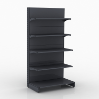 Металевий торговий стелаж пристінний 1930х1000х500 мм, антрацит RAL 7016, 5 полиць, Україна — обладнання для магазину