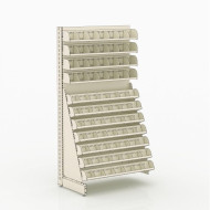 Металевий стелаж Modern Expo для дисків 2235х1000х500 мм, пристінний, кремовий, порошкове покриття, для складу та магазину