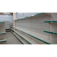 Перфорований металевий стелаж 1930х1000х500 мм, 2 полиці, кремовий RAL 9001, для складу та магазину, Україна