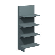 Торговий металевий пристінний стелаж 1473x665x300 мм, 3 полиці, антрацит, для магазину та супермаркету, Україна