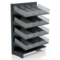 Торговий стелаж кондитерський 1473х1250х400 мм, Modern Expo, 4 полиці, металевий, для цукерок, антрацит