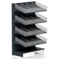 Торговий стелаж кондитерський 1625х1000х400 мм, Modern Expo, 4 полиці, металевий, для цукерок, антрацит