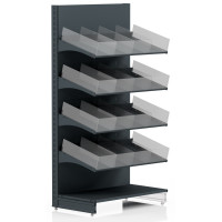 Торговий стелаж кондитерський 1930х1000х400 мм, Modern Expo, 4 полиці, металевий, для цукерок, антрацит