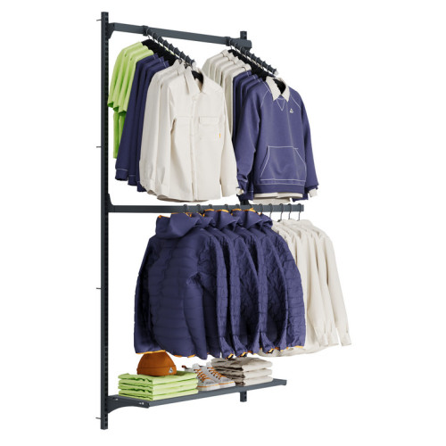 Стеллаж для одежды настенный металлический Тип 1 2134х1000х300 мм, 1020-02405