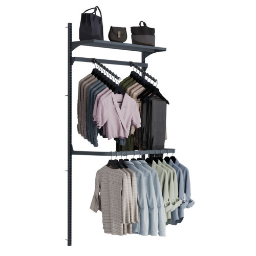 Стеллаж для одежды настенный металлический Тип 1 2134х1000х300 мм, 1020-02405