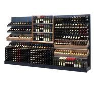 Стелаж пристінний для алкоголю Modern Expo Тип 2, 2100x3530х600 мм, для винних магазинів та супермаркетів