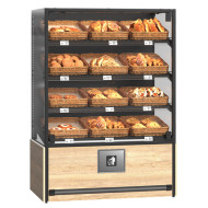 Хлебный стеллаж Modern Expo пристенный Тип 2, 1810х1320х740 мм, стеклянные двери, для хлеба и выпечки