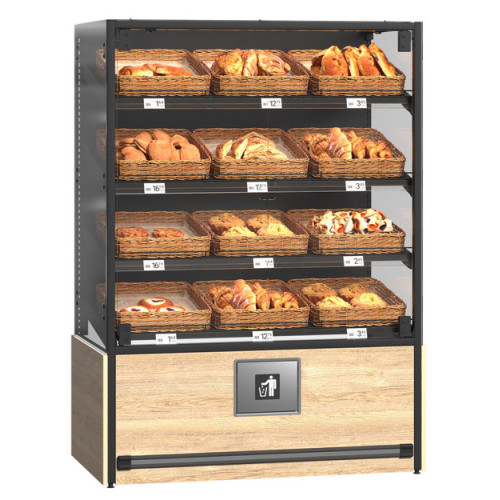 Хлебный стеллаж Modern Expo пристенный Тип 2, 1810х1320х740 мм, стеклянные двери, для хлеба и выпечки