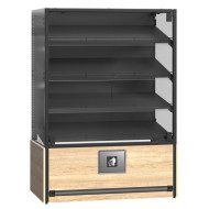 Хлебный стеллаж Modern Expo пристенный Тип 2, 1810х1320х740 мм, стеклянные двери, для хлеба и выпечки