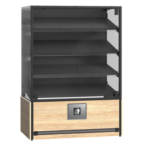 Хлебный стеллаж Modern Expo пристенный Тип 2, 1810х1320х740 мм, стеклянные двери, для хлеба и выпечки