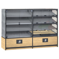 Хлебный стеллаж пристенный Modern Expo Тип 3 1810х2570х740 мм, стеклянные двери, для хлеба и выпечки