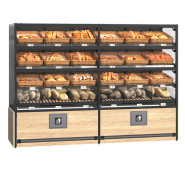 Хлібний стелаж пристінний Modern Expo Тип 3 1810х2570х740 мм, скляні двері, для хліба та випічки