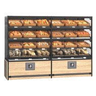 Хлебный стеллаж пристенный Modern Expo Тип 3 1810х2570х740 мм, стеклянные двери, для хлеба и выпечки