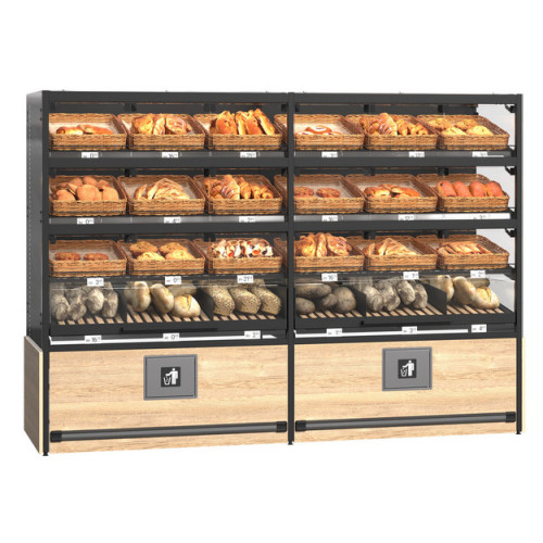 Хлебный стеллаж пристенный Modern Expo Тип 3 1810х2570х740 мм, стеклянные двери, для хлеба и выпечки