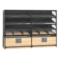 Хлебный стеллаж пристенный Modern Expo Тип 3 1810х2570х740 мм, стеклянные двери, для хлеба и выпечки