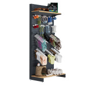 Торговий стелаж для Зоо магазину 2235х1000х400 мм, Modern Expo, полиці ДСП, пристінний, антрацит, арт. 1020-02423