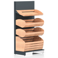 Металевий хлібний стелаж Modern Expo 1930х1000х500 мм на 4 полиці, колір антрацит, для хліба та випічки в магазині й пекарні