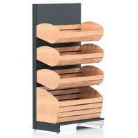 Стеллаж хлебный Modern Expo 1930х665х500 мм, 4 полки-корзины, металлический, RAL 7016, для хлеба и выпечки, магазин, пекарня