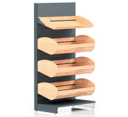 Металевий хлібний стелаж Modern Expo 1930х665х500 мм, 4 полиці, антрацит, навантаження до 750 кг, для магазинів і пекарень, Україна