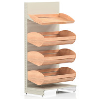 Металевий хлібний стелаж Modern Expo 1930х1000х500 мм, 4 полиці, RAL 9001, до 750 кг, для магазинів і пекарень, Україна