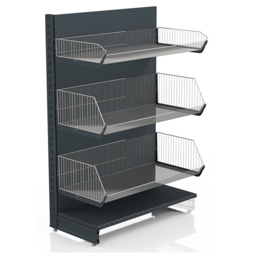 Стелаж з кошиками металевий 1473х1250х400 мм на 3 корзини