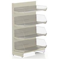 Стелаж з кошиками металевий 1625х1250х400 мм на 4 корзини