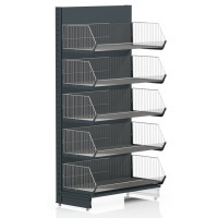 Стелаж з кошиками металевий 1930х1000х400 мм на 5 корзин