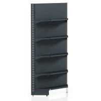 Внутрішній кутовий стелаж Modern Expo 1930х1000х300 мм, 5 полиць, метал, антрацит, для складу та магазину, Україна