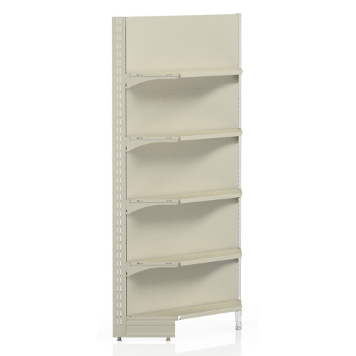 Внутрішній кутовий стелаж Modern Expo 1930х1000х300 мм, 5 полиць, метал, кремовий, для складу та магазину, Україна
