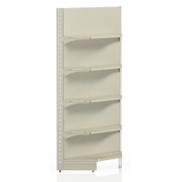 Внутрішній кутовий стелаж Modern Expo 1930х1000х400 мм, 5 полиць, метал, кремовий, для складу та магазину, Україна