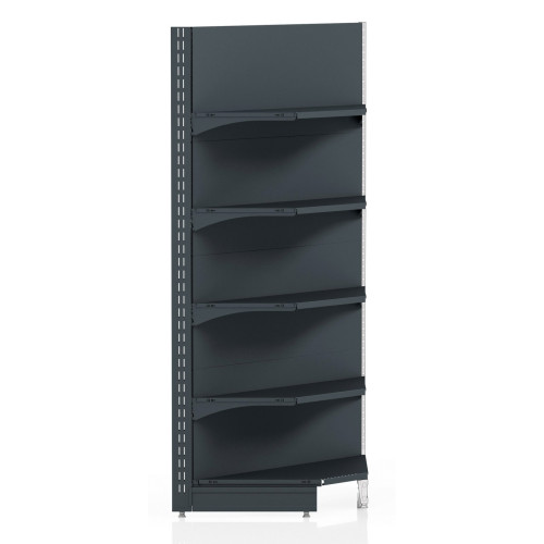Внутрішній кутовий стелаж Modern Expo 1930х1000х500 мм, 5 полиць, метал, антрацит, для складу та магазину, Україна