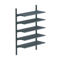 Настінний стелаж Modern Expo металевий 1524х1000х400 мм, 5 полиць, антрацит RAL 7016, навантаження до 350 кг, для магазину та складу