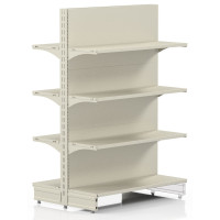 Торговий стелаж двосторонній 1473х1000х300 мм, Modern Expo, 8 полиць, металевий, для магазину, кремовий