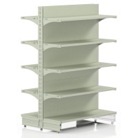 Торговий стелаж двосторонній 1473х1000х300 мм, Modern Expo, 10 полиць, металевий, для магазину, кремовий