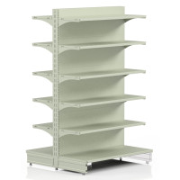 Двосторонній металевий стелаж Modern Expo 1625х1250х400 мм, 10 полиць, до 750 кг, кремовий RAL 9001, для магазину та складу