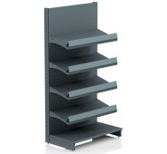 Торговий стелаж овочевий 1930х1000х500 мм, 5 полиць, антрацит — для магазину та зберігання овочів і фруктів