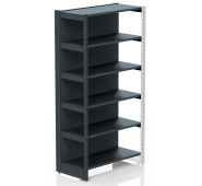 Металевий стелаж Modern Expo з передньою ногою, 5 полиць 400 мм, 1930х665х400 мм, антрацит, для складу та магазину