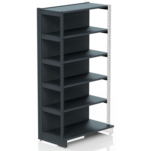 Металевий стелаж Modern Expo 1930х1000х500 мм, 5 полиць по 400 мм, антрацит RAL 7016, для складу та магазину, збірний