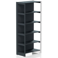 Металлический стеллаж Modern Expo с передней ногой 2235х665х400 мм, 5 полок, антрацит RAL7016 для склада, магазина и пищевой продукции