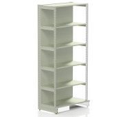 Металевий стелаж для алкоголю 2235x1250x500 мм, 6 полиць, кремовий RAL 9001, порошкове покриття, Україна, для магазину та складу